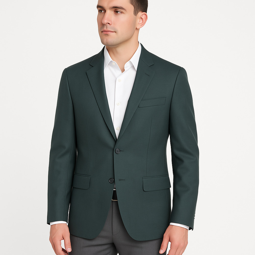 WEST END Jacket Mens 38S Green‎ Blazer Notched Lapel 2Button Modern Tailored